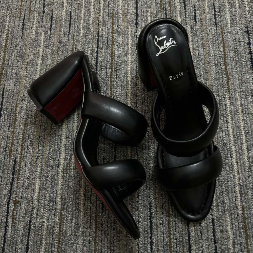 Chr1st1an Louboutin Inflama Sab Black Leather Sandal 1230780B439