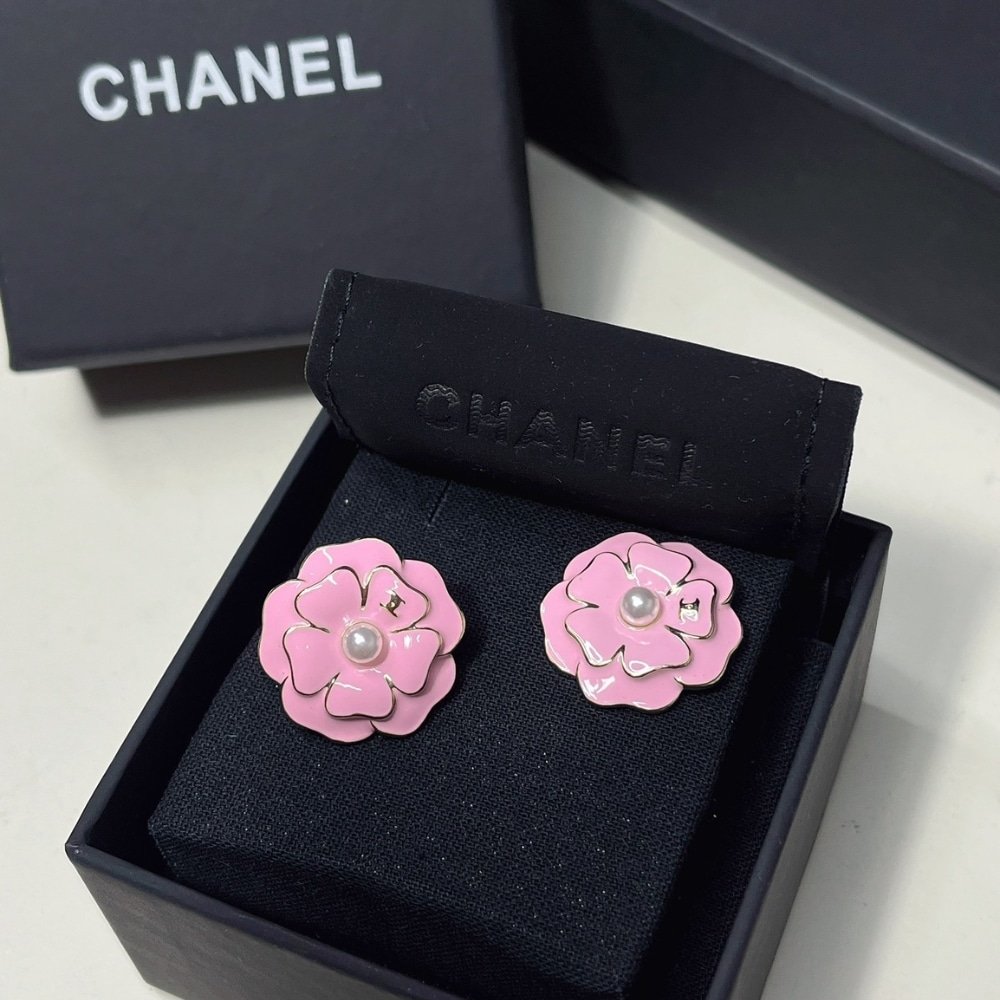 Ch**el Camellia Earrings Pink Abg218 B21624 U3368
