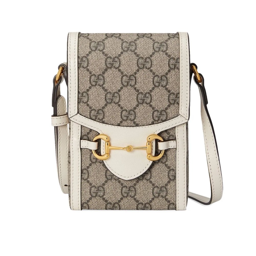 Gvc*1 Horsebit 1955 Mini Bag Beige Ebony White 17Cm 625615 92Tcg 9761