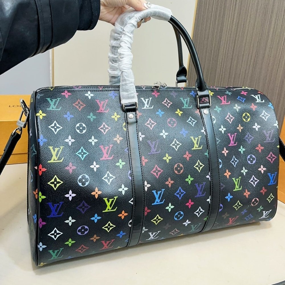 L0vis Vvtt0n X Takashi Murakami Keepall Bandoulière 50 Multicolored Black 50Cm M13745
