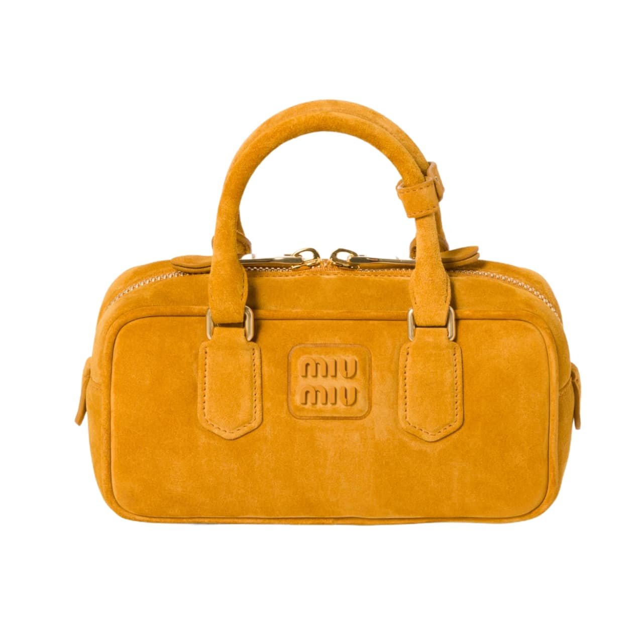 M1um1u Arcadie Padded Suede Top Handle Bag Whiskey 23Cm 5Bb142 2Cs4 F0R55 V Oon