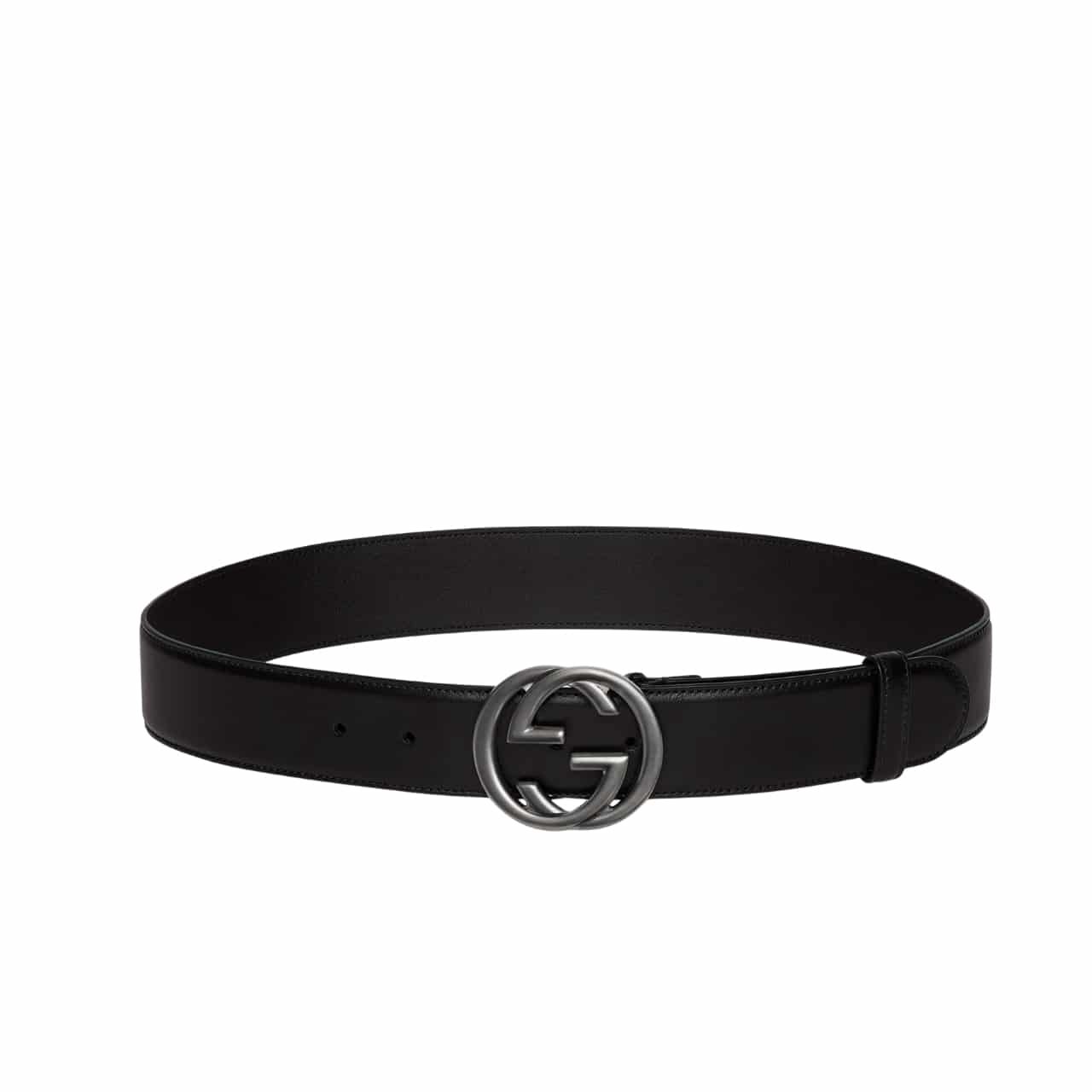 Gvc*1 Belt With Interlocking G Buckle Black Leather 774153 0Ya0V 1000