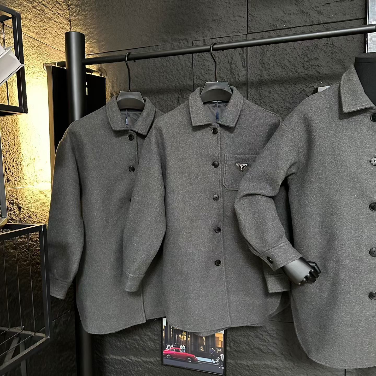 Pra*a Single Breasted Cashgora Coat Gray