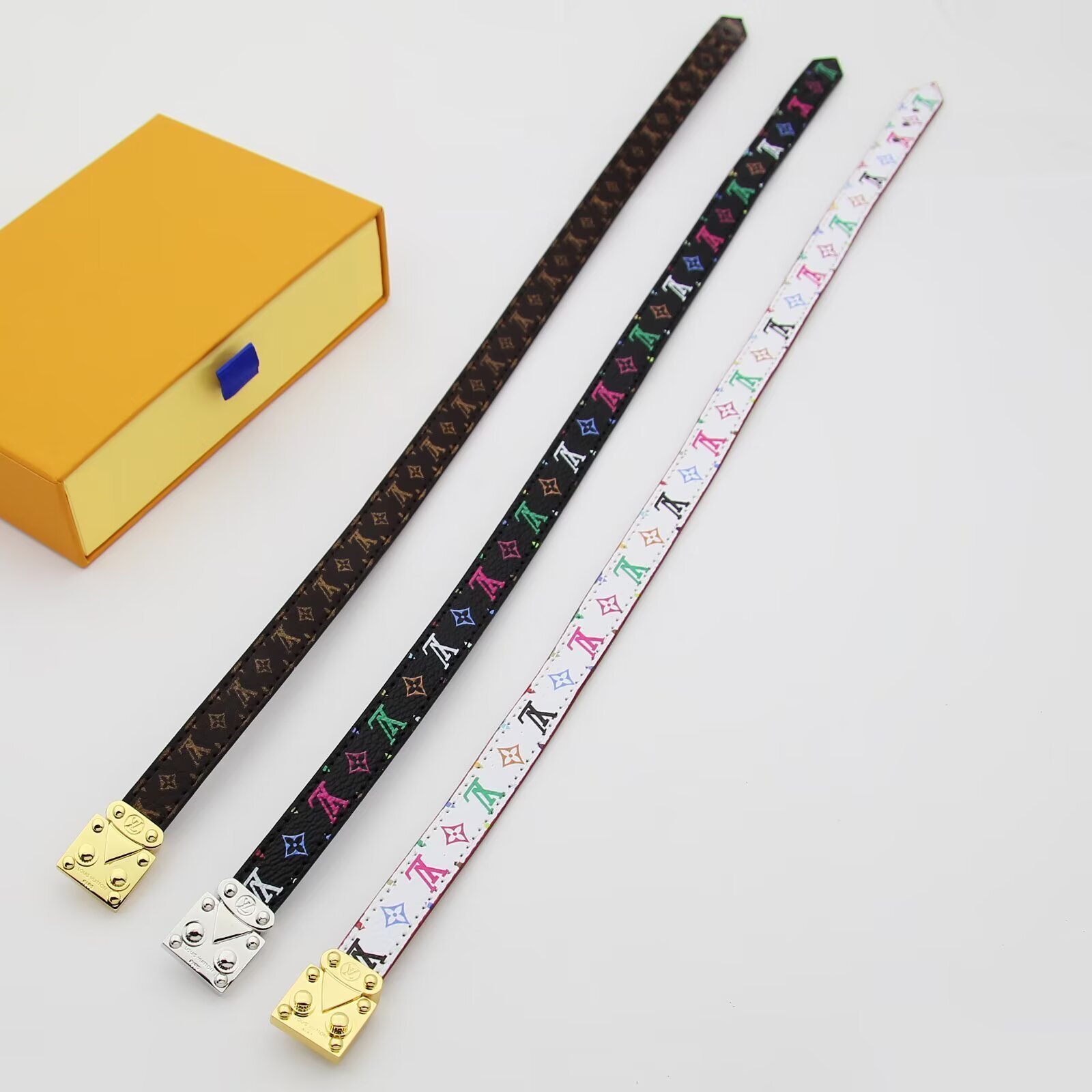 L0vis Vvtt0n X Murakami Lv Signature Bracelet Black M8967E