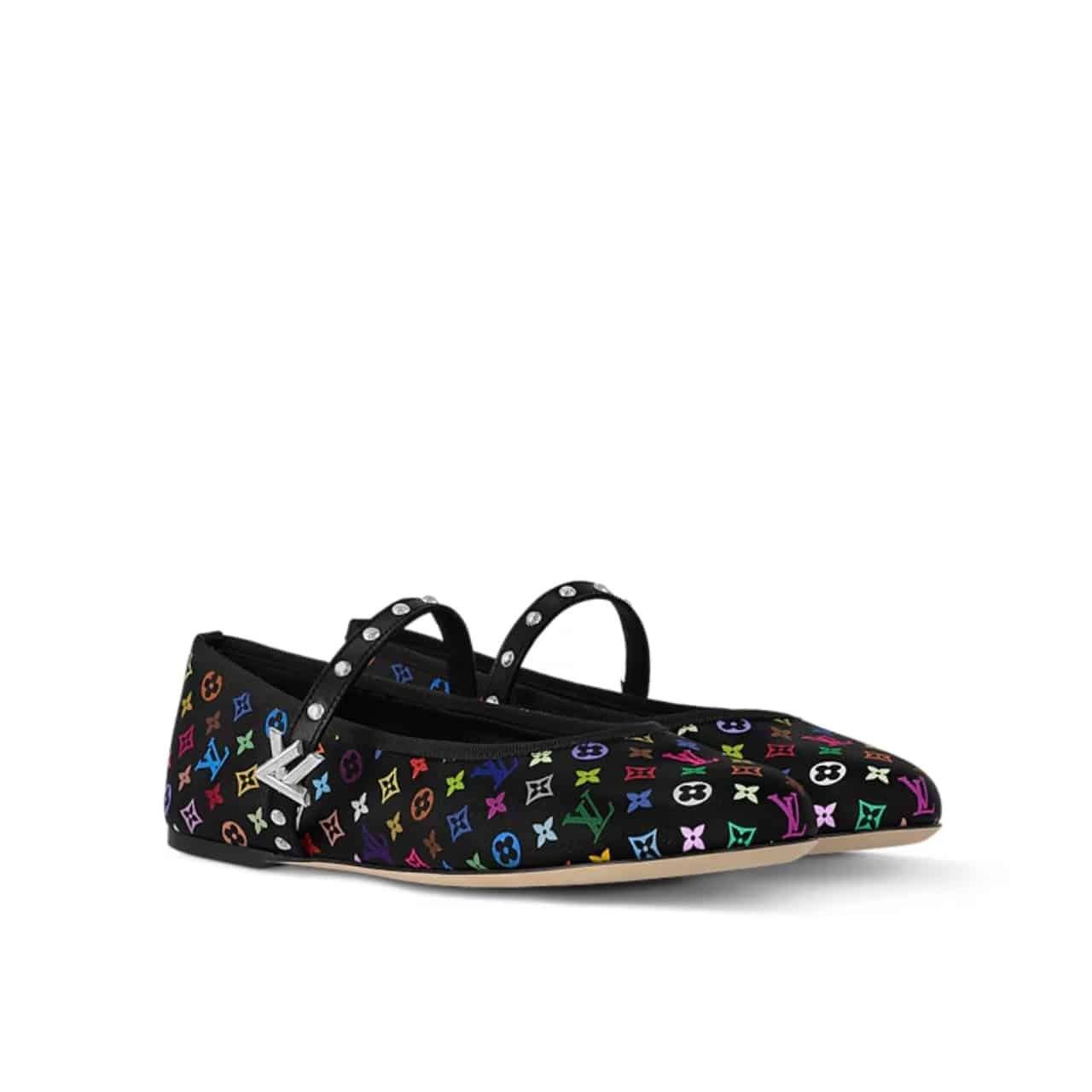 L0vis Vvtt0n X Takashi Murakami Romy Flat Ballerina Black 1Agvc3