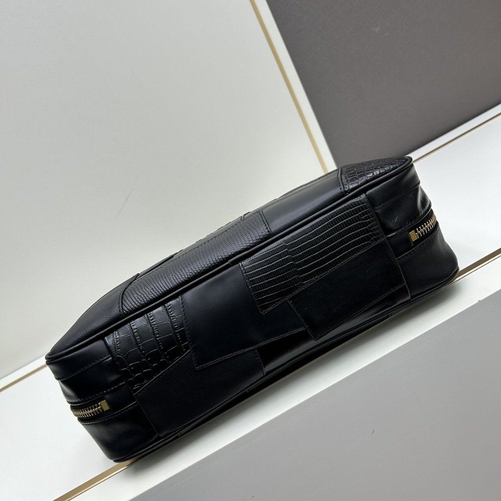 M1um1u Patchwork Beau Bag Black 35Cm