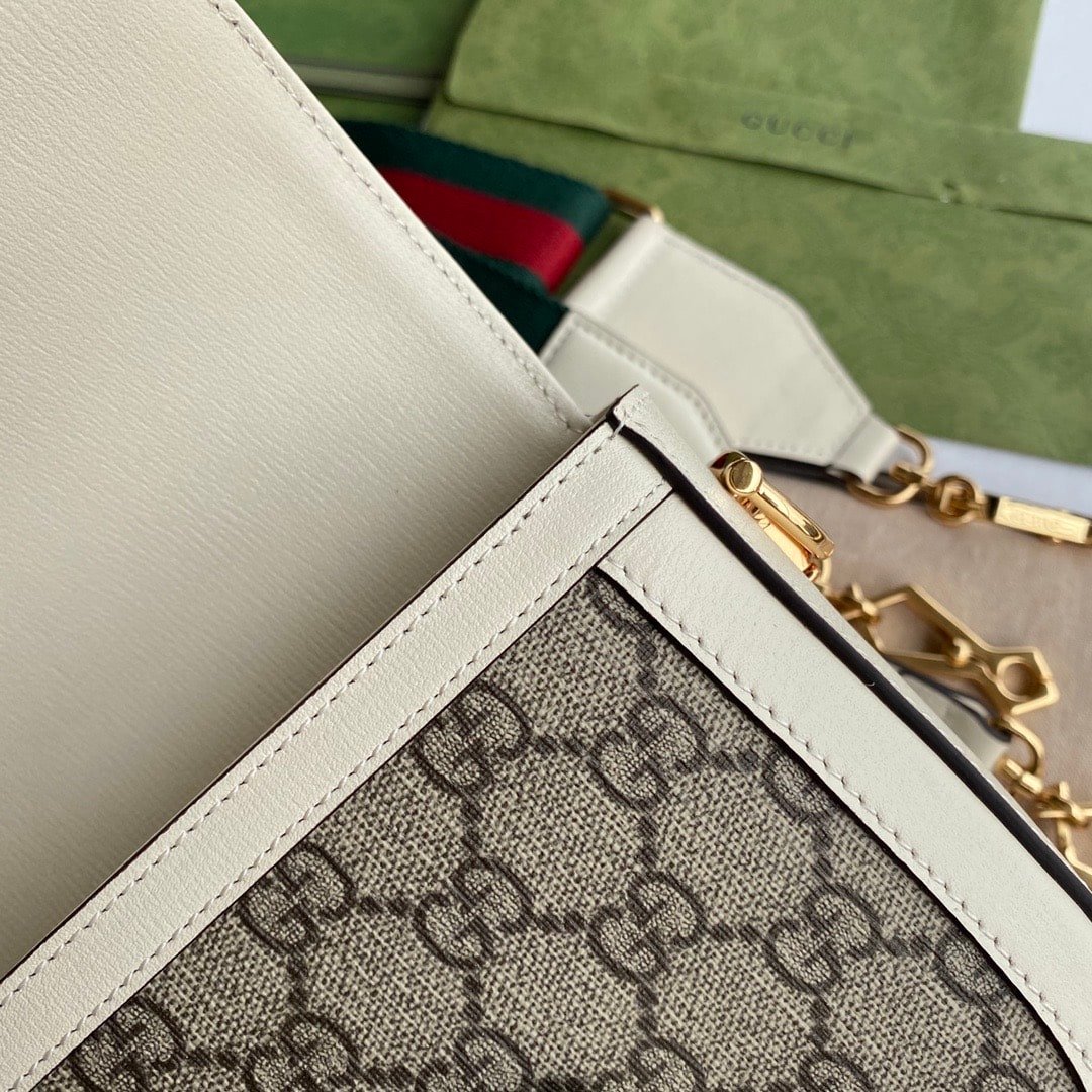 Gvc*1 Horsebit 1955 Mini Gg Svp*me Canvas Beige White 20Cm 658574 Huhhg 9759