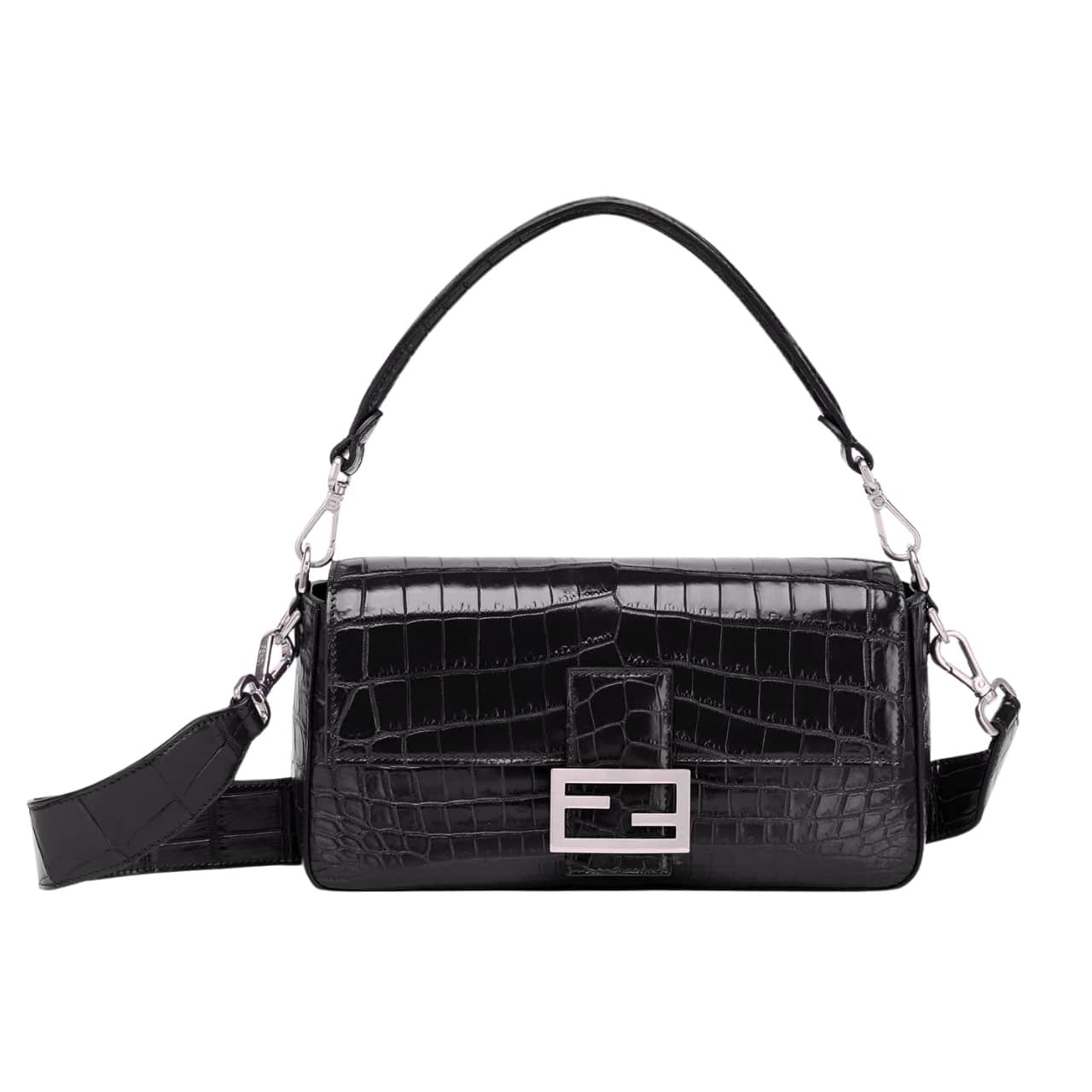F**di Baguette With Ff Clasp Black 18Cm 8Br600Anwrf1Cfj