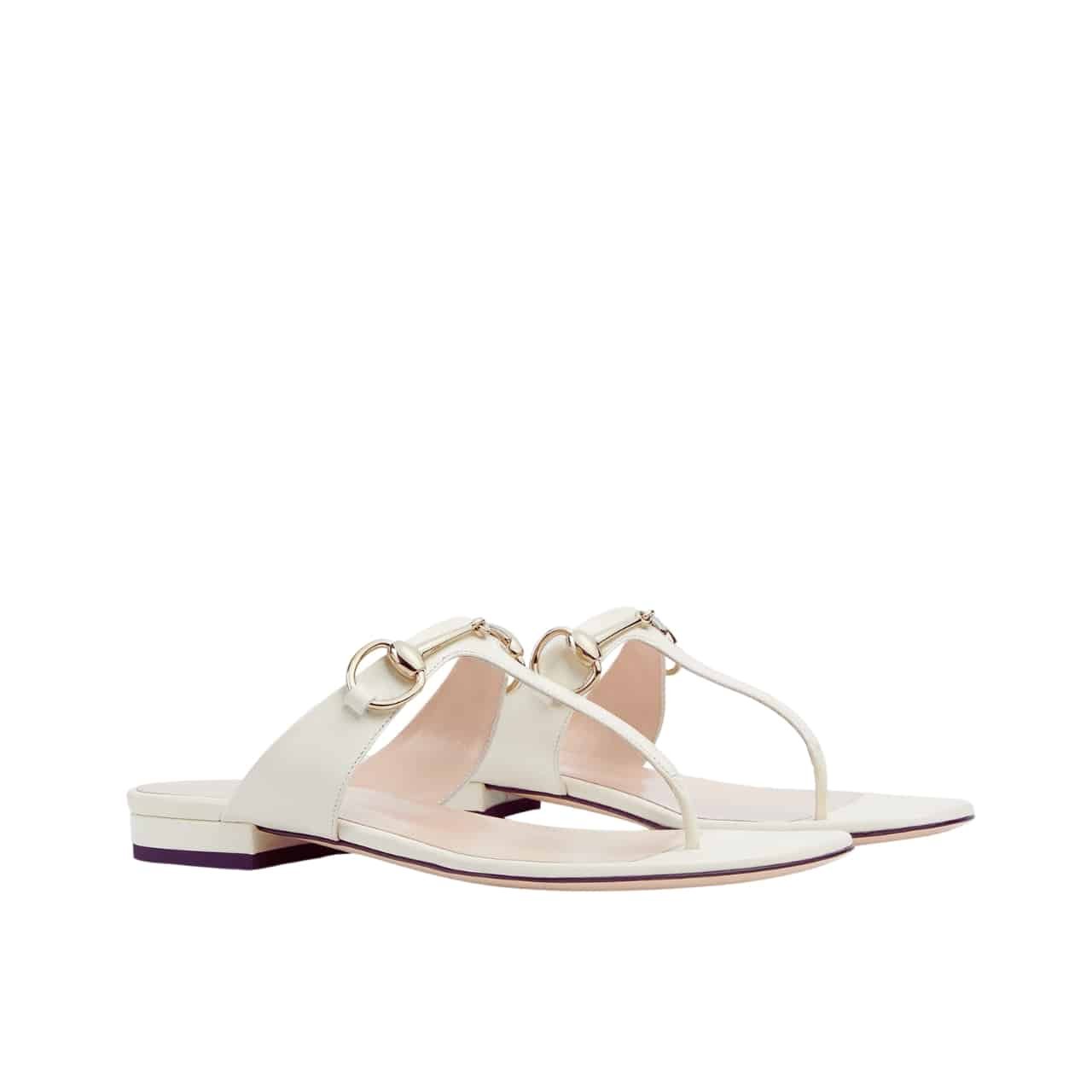 Gvc*1 Women’s Thong Sandal With Horsebit Ivory 816590 C9D00 9540