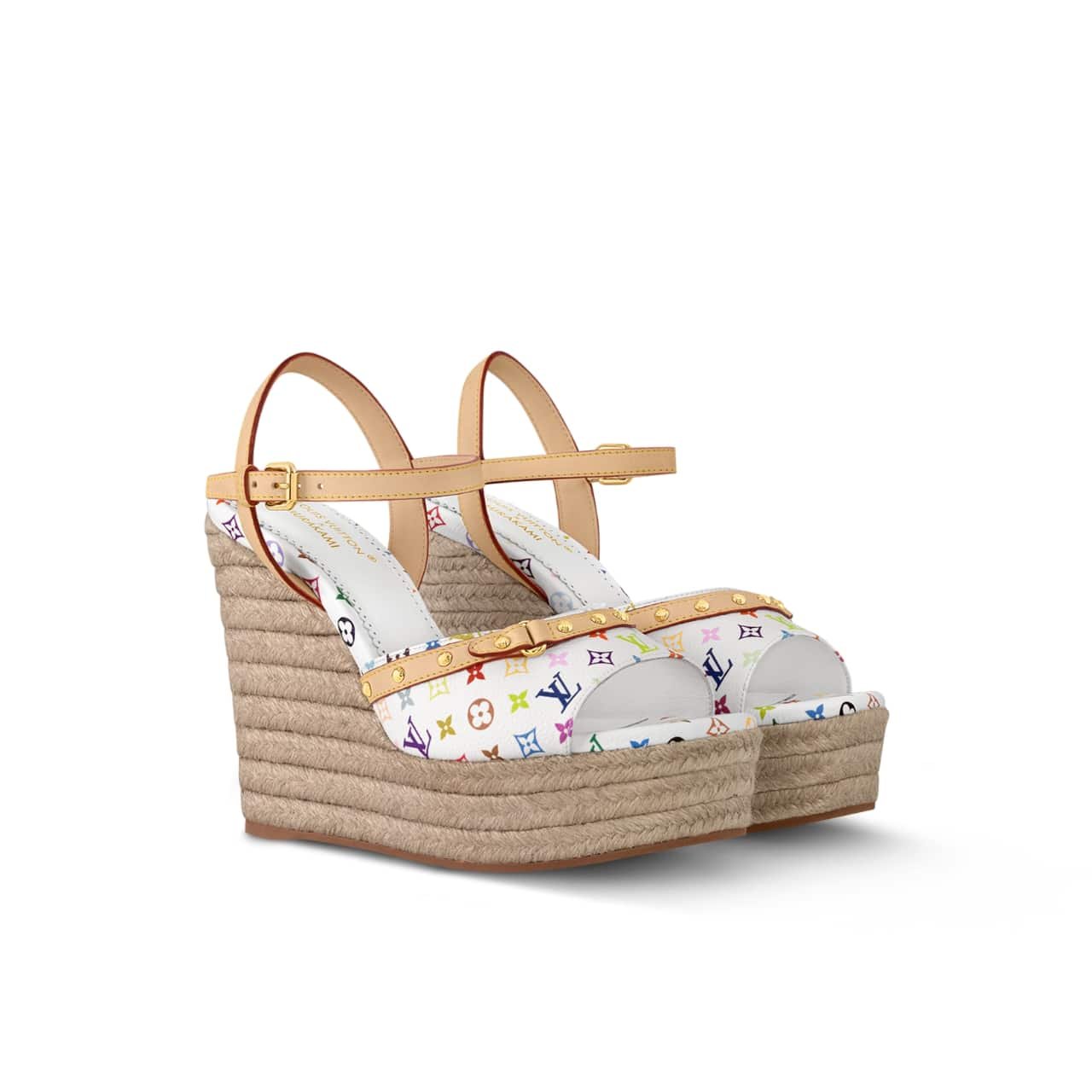 L0vis Vvtt0n X Takashi Murakami Helios Wedge Sandal White 1Agyx0