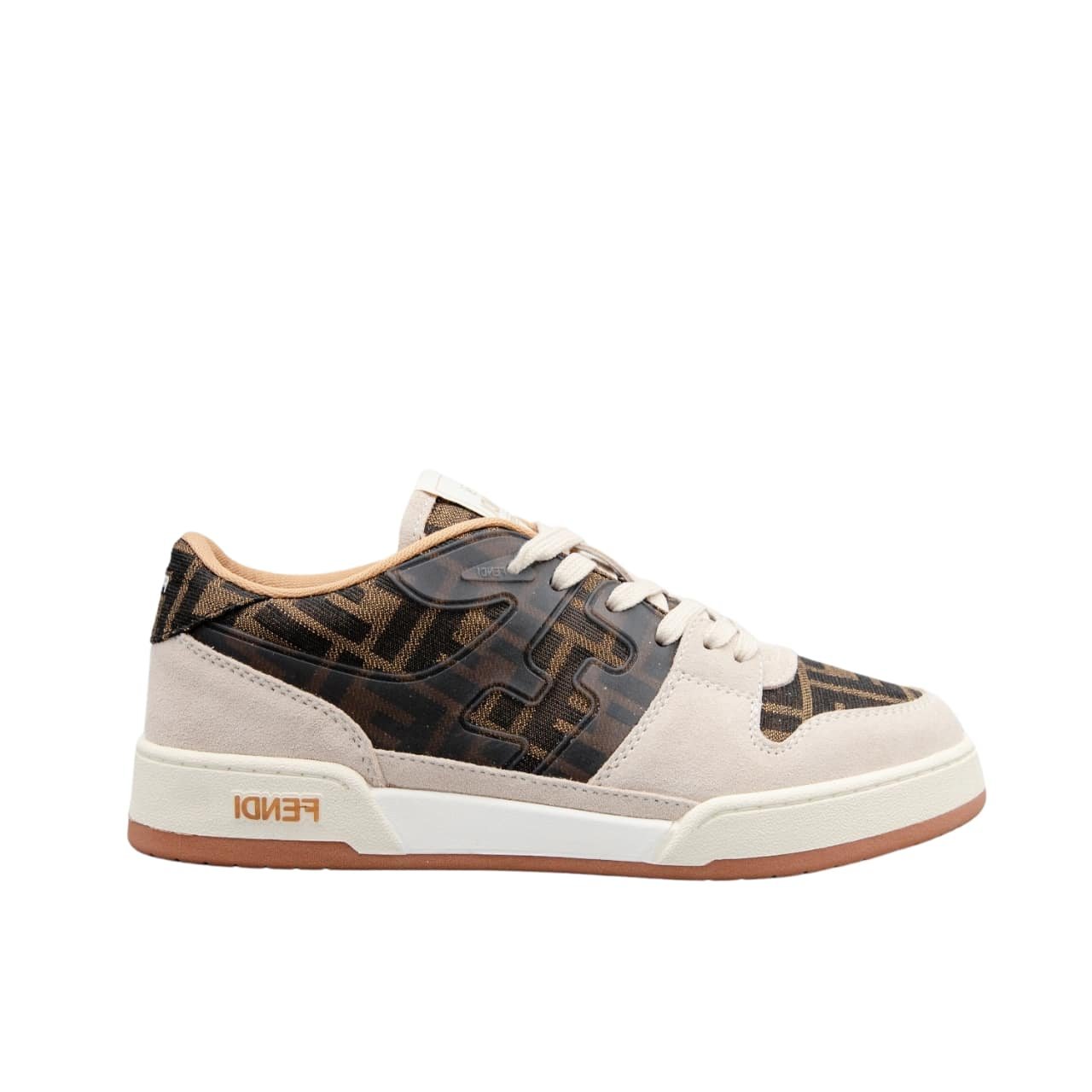 F**di Match Sneaker Beige And Brown