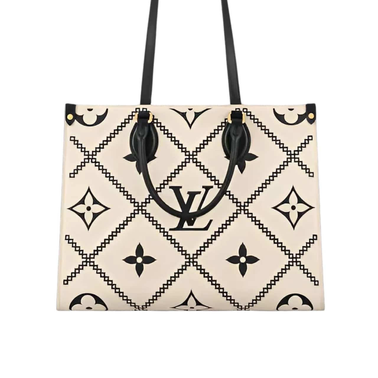 L0vis Vvtt0n Onthego Mm Monogram Cream Black 35Cm M46016