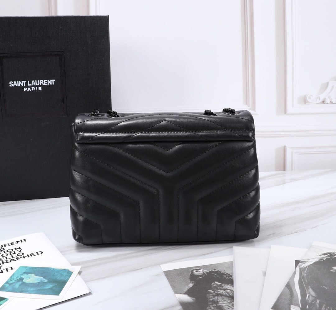 Sa1nt Lau*nt Loulou Small Chain Bag In Matelassé Y Black Noir 23Cm 494699Dv7281000