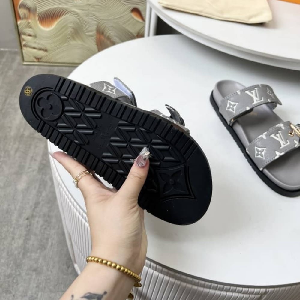 L0vis Vvtt0n Bom Dia Flat Comfort Mule Gray 1Agxv3