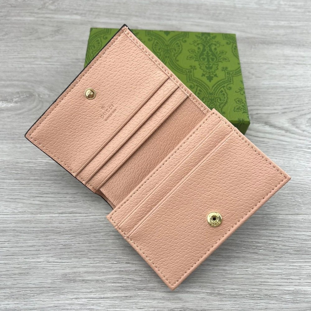 Gvc*1 Ophidia Gg Card Case Wallet Pink 11Cm