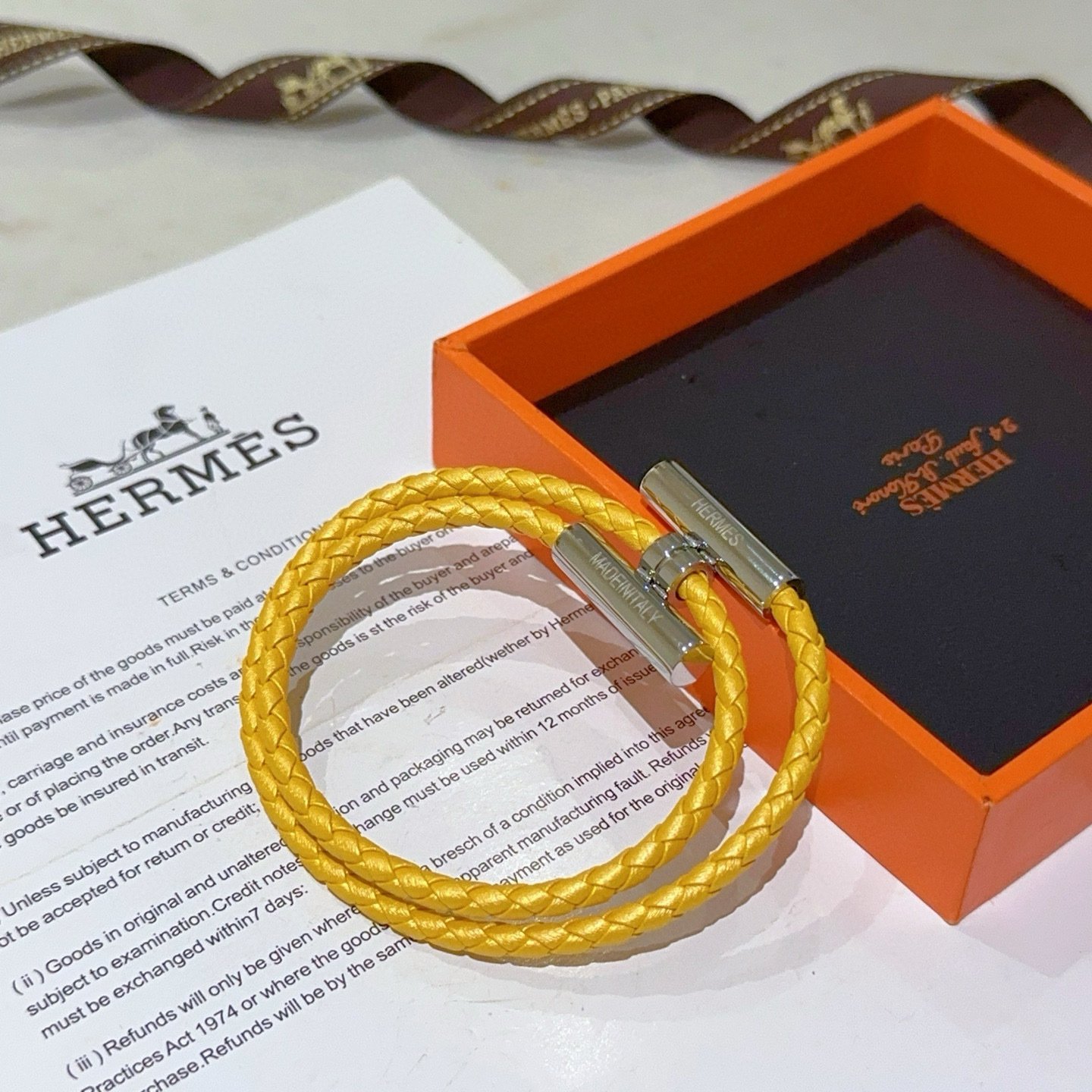 H**me5 Tournis Tresse Bracelet Yellow H068406Fp9Ot3
