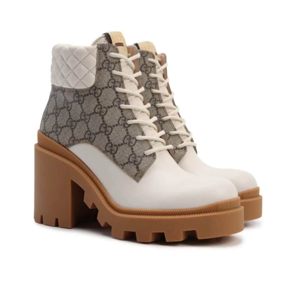 Gvc*1 Wmns Gg Ankle Boot Beige White 659691 Uc810 9066
