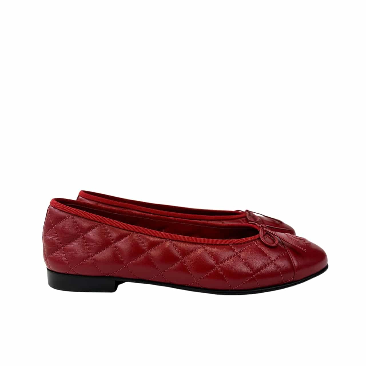 Ch**el Ballerina Flat Shoes In Red