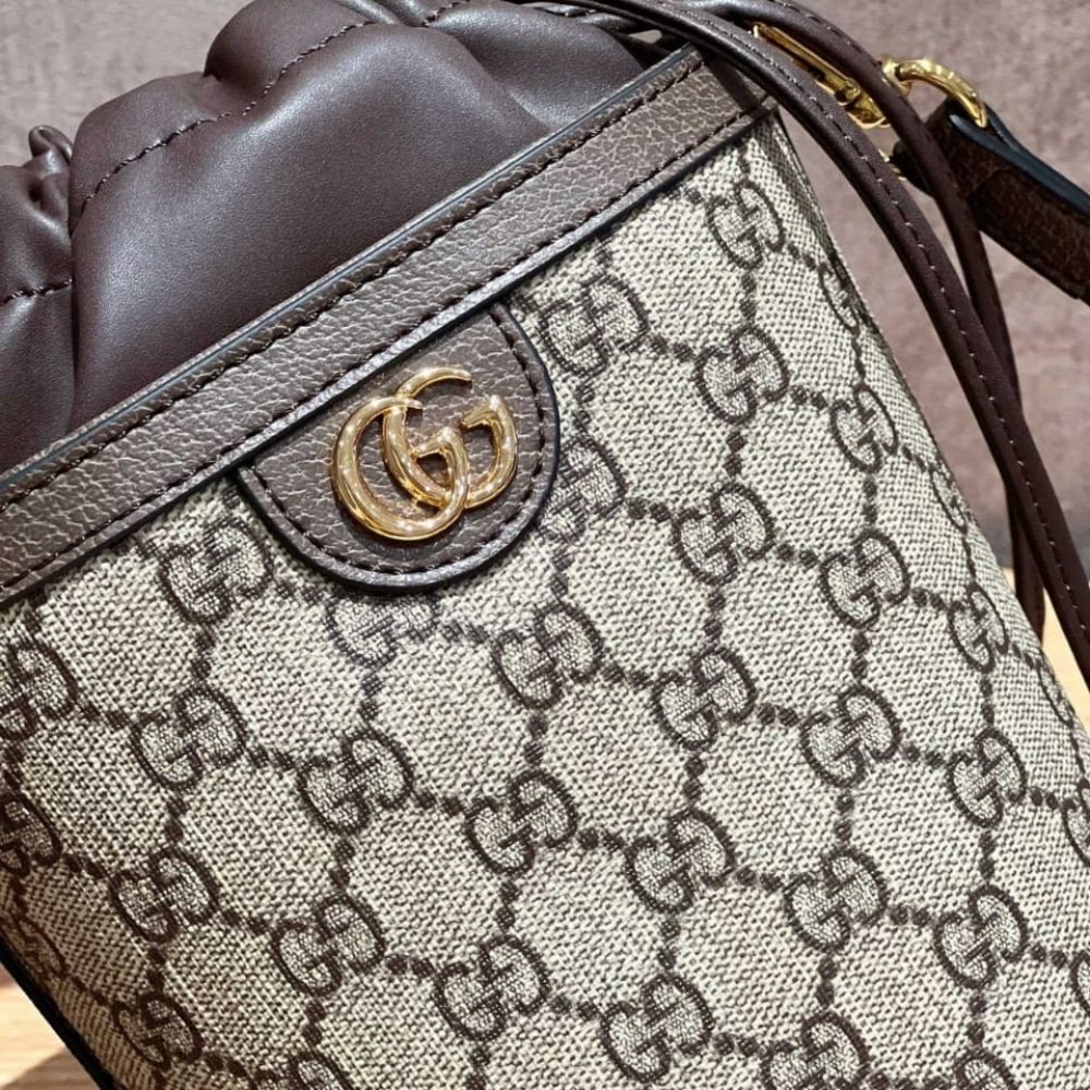 Gvc*1 Ophidia Mini Bucket Bag Beige And Ebony 20Cm 760199 9Aad9 8341