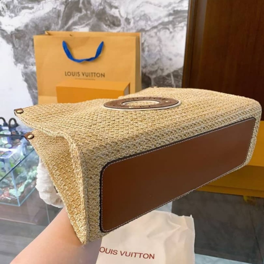 L0vis Vvtt0n Onthego MM Natural Raffia Tan 37Cm M24723