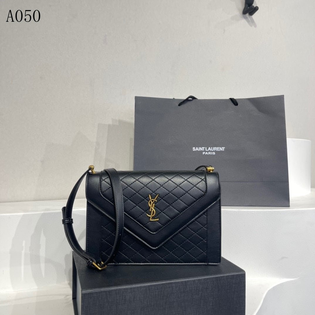 Sa1nt Lau*nt Gaby Satchel In Quilted Black Gold 26Cm 6688631El071000