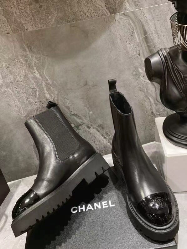 Ch**el Short Boots Matte Leather Black