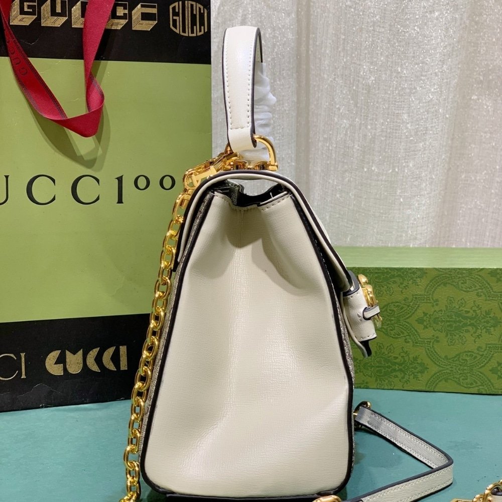 Gvc*1 Horsebit 1955 Mini Top Handle Bag Beige Ebony 29Cm