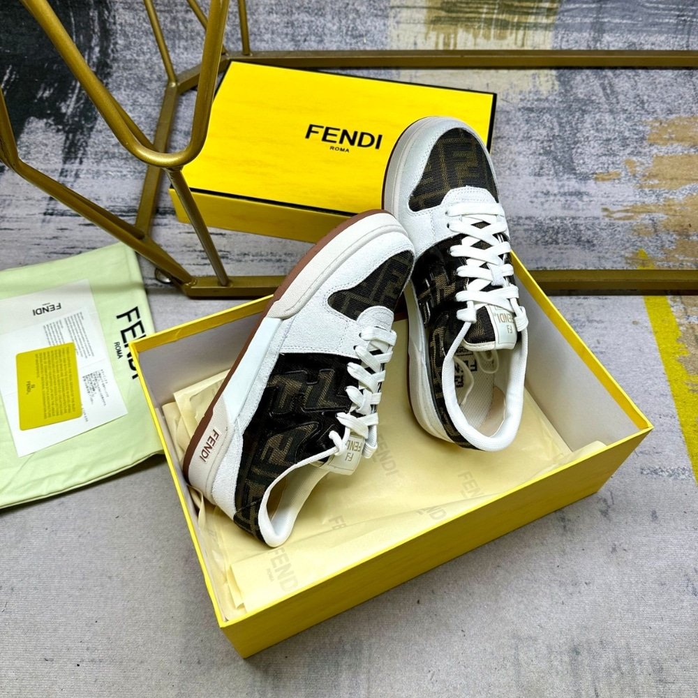 F**di Match Sneaker Beige And Brown