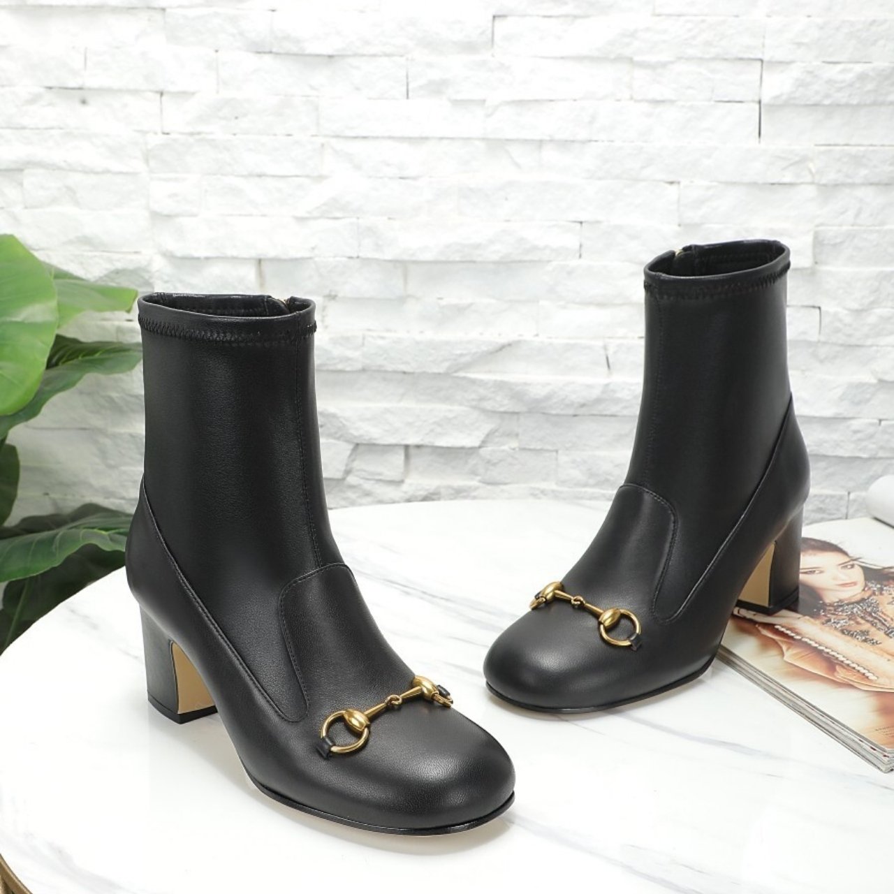 Gvc*1 Women Horsebit Ankle Bootie ‎Black 794334 Aadp3 1000