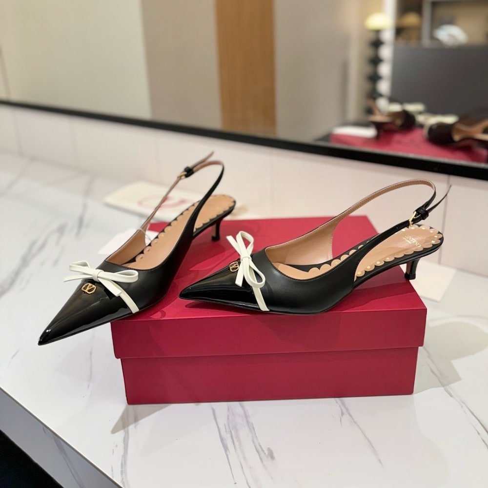 Va1e*ntin0 Bepointy Slingback Pumps Black 6W2S0Ll3Dal 790