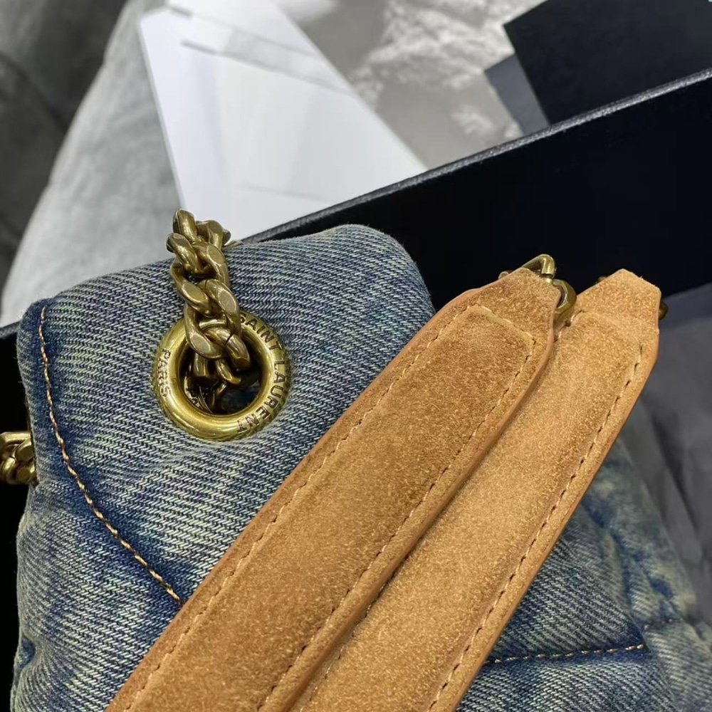 [S*per Vip 1:1] Sa1nt Lau*nt Puffer Toy In Denim 28Cm 7593372Pt674575