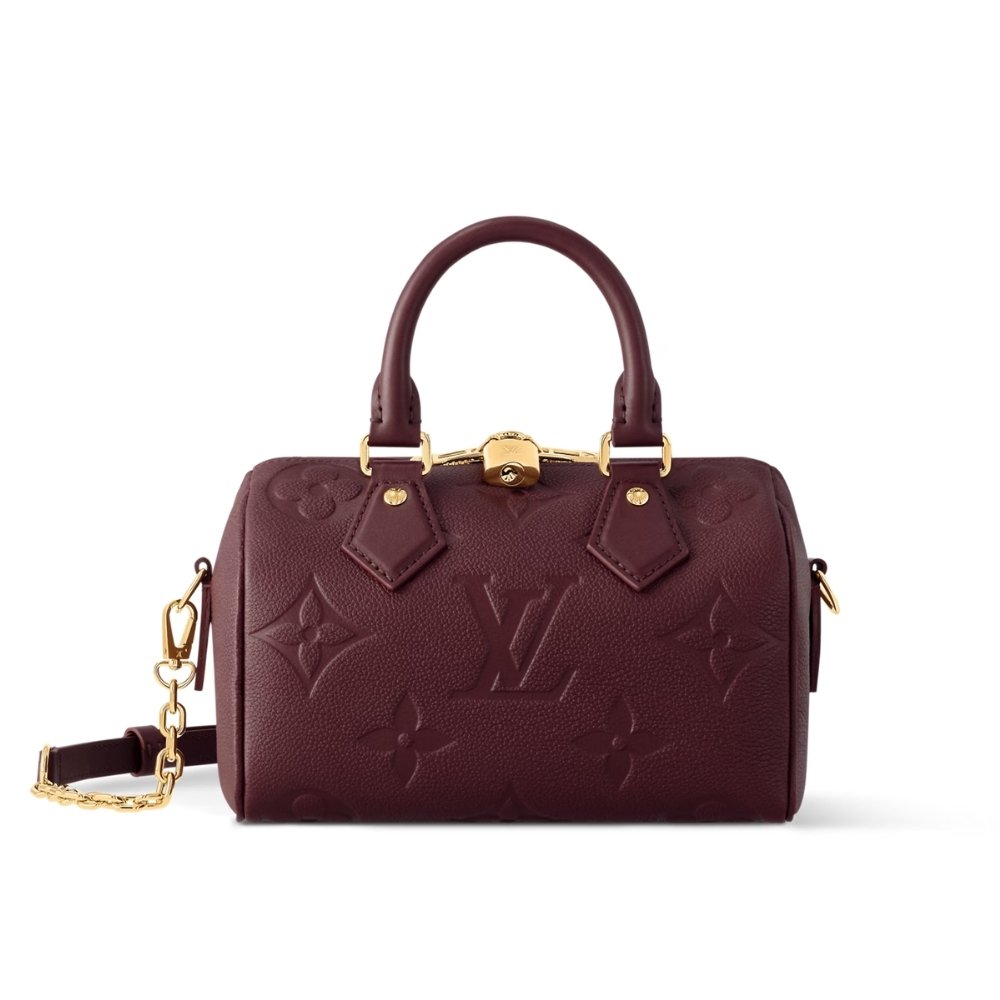 L0vis Vvtt0n Speedy Bandouliere 20 Monogram Empreinte Grenat Red 20Cm M25929