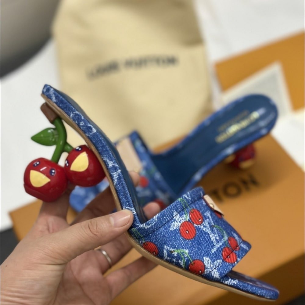 L0vis Vvtt0n X Takashi Murakami Lily Mule Denim Blue 1Ahltf