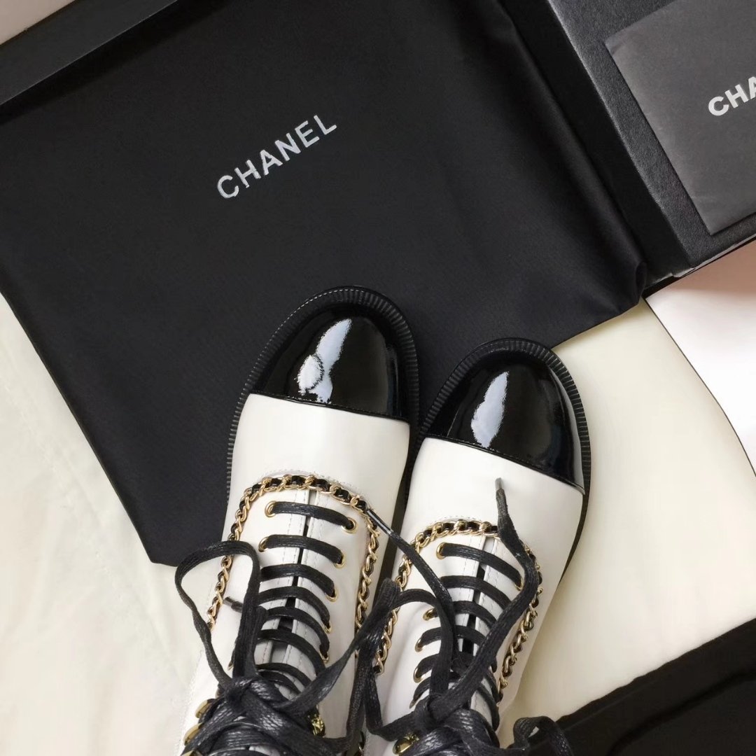 Ch**el Botas Para Mujer White And Black