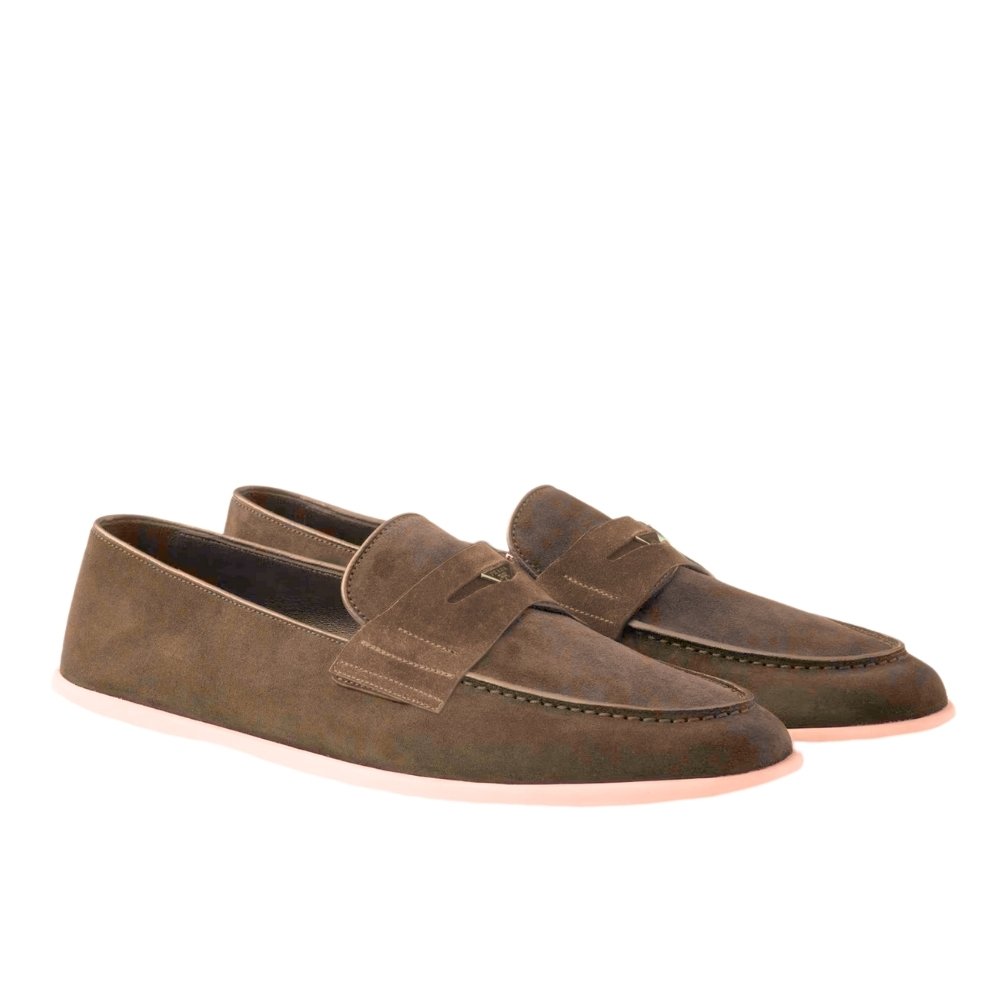 Pra*a Suede Loafers Leather Brown