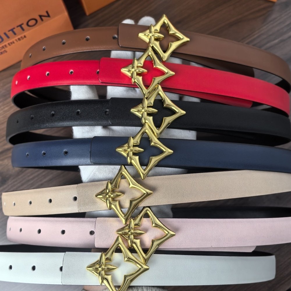 L0vis Vvtt0n Lv Flowergram Belt 25Mm Black