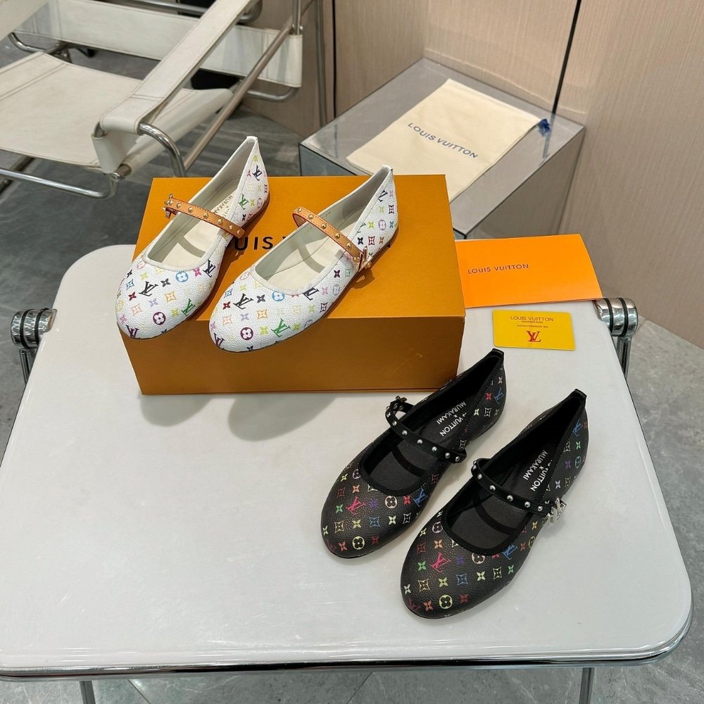 L0vis Vvtt0n X Takashi Murakami Romy Flat Ballerina Black 1Agvc3