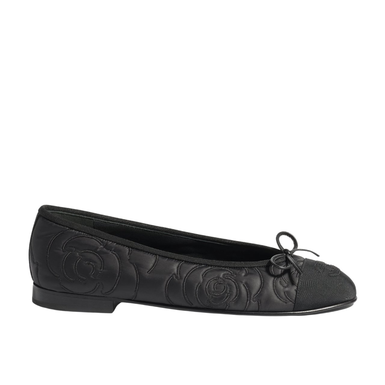 Ch**el Ballet Flats Embroidered Fabric And Grosgrain Black G02819 B21026 94305