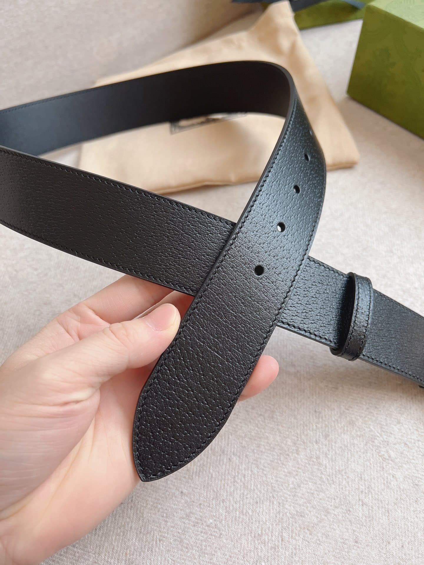 Gvc*1 Gg Marmont Wide Belt Black Gold Logo 4Cm 406831 Dj20T 1000