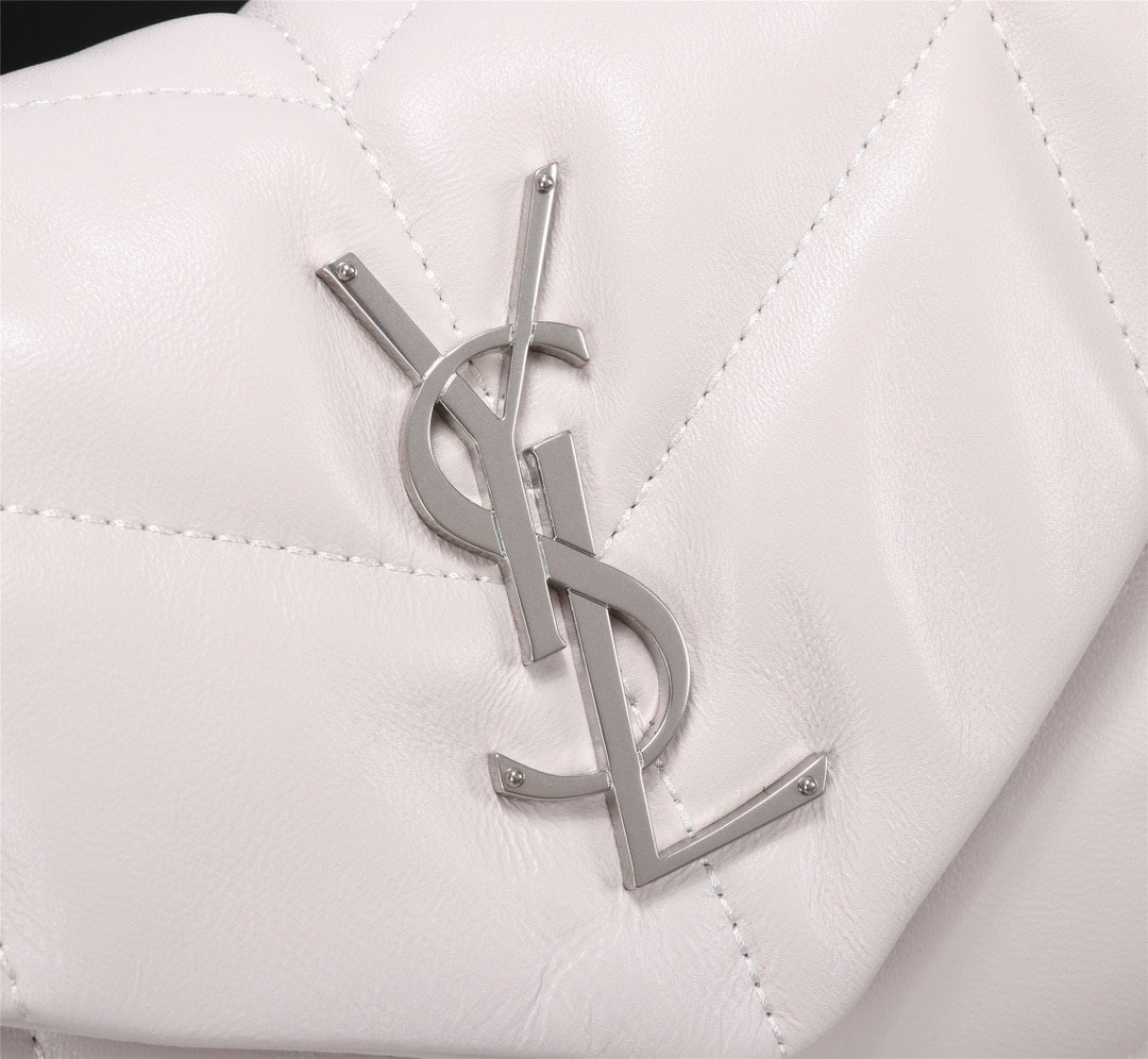 Sa1nt Lau*nt Loulou Small Chain Bag In Matelassé Y White Silver 29Cm 494699Dv7269207