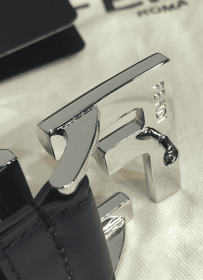 F**di Black Leather Belt With Ff Silver Buckle 40Mm