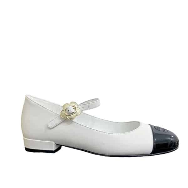 Ch**el Mary Janes Black White