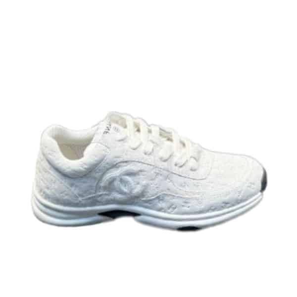 Ch**el Cc Embossed Logo Suede White