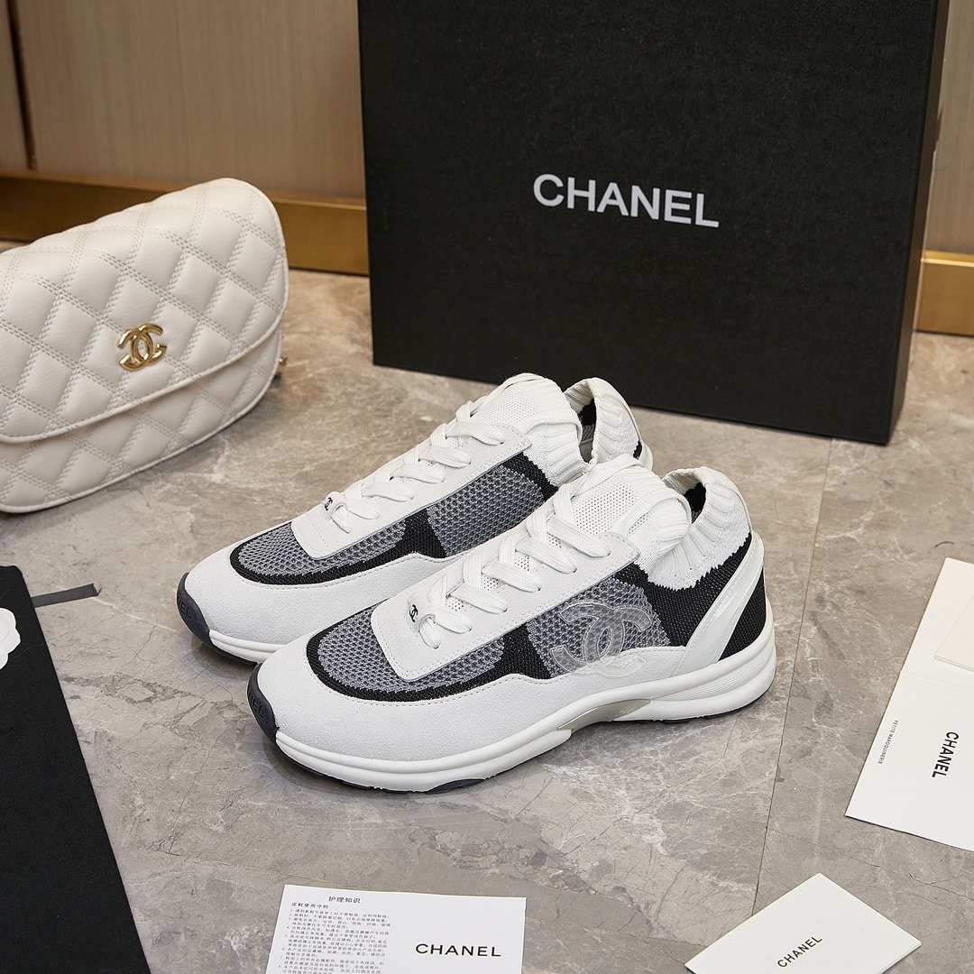 Ch**el Cruise Sock Sneaker White Black