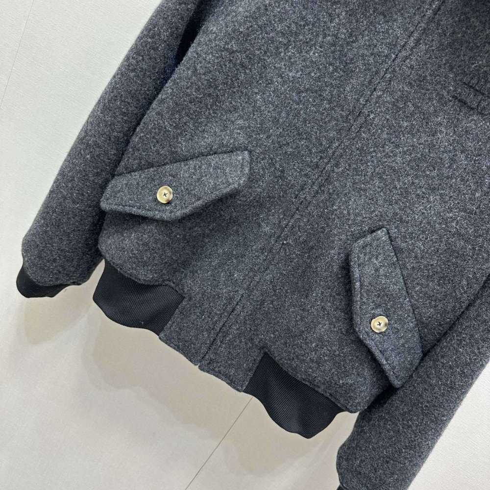 M1um1u Shetland Wool Blouson Jacket Anthracite Gray Ml1363 1799 F0308 S Ooo
