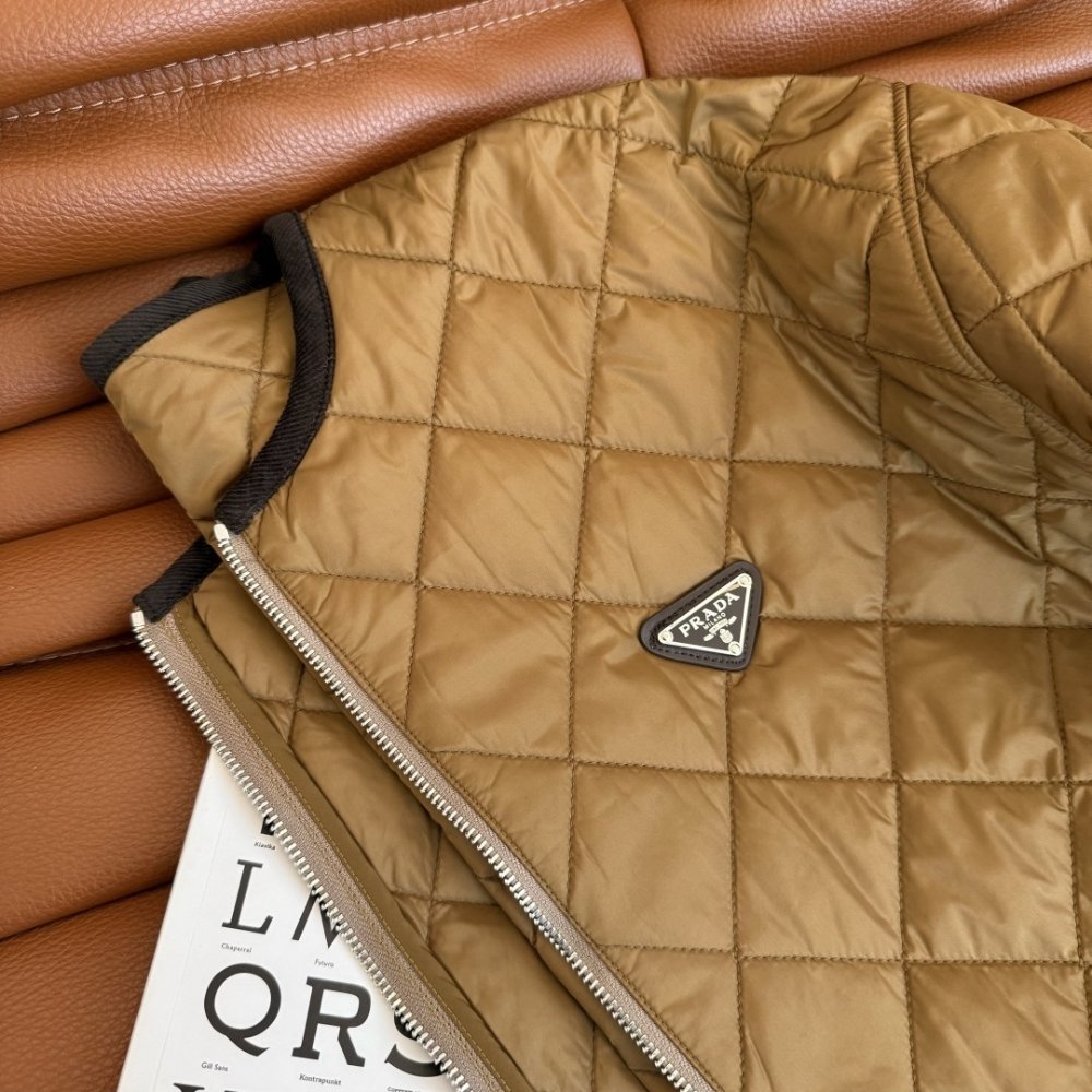 Pra*a Quilted Lightweight Re Nylon Jacket Cork Beige 292167 1Wq9 F0594 S Ooo