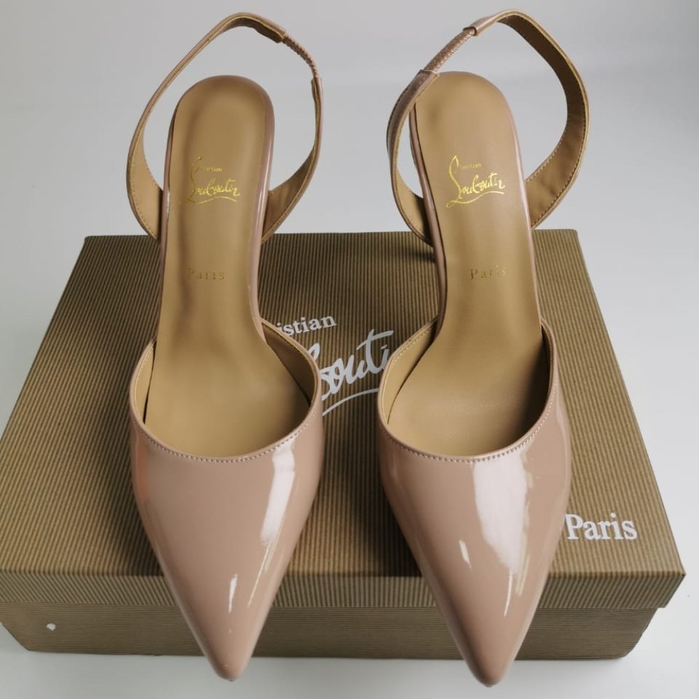 Chr1st1an Louboutin Apostropha Sling 80 Beige 1240830N295