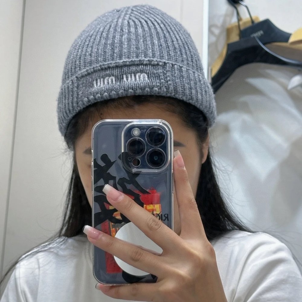 M1um1u Wool Beanie Grey 5Hc375 2Csf F0I13