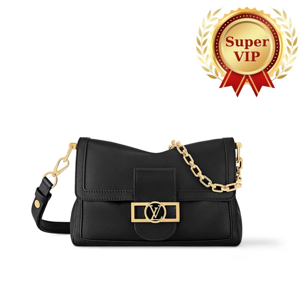 [S*per Vip 1:1] L0vis Vvtt0n Dauphine Soft MM Calfskin Black 24Cm M25209