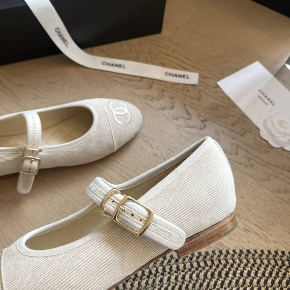 Ch**el Mary Jane Ballet Flat Beige